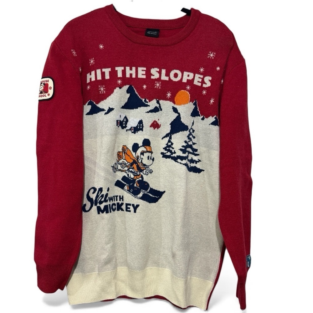 Disney Mickey Mouse Ski Hit the Slopes Sweater - BoxLunch Exclusive Size Large